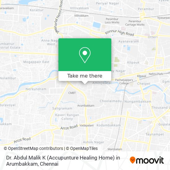 Dr. Abdul Malik K (Accupunture Healing Home) in Arumbakkam map