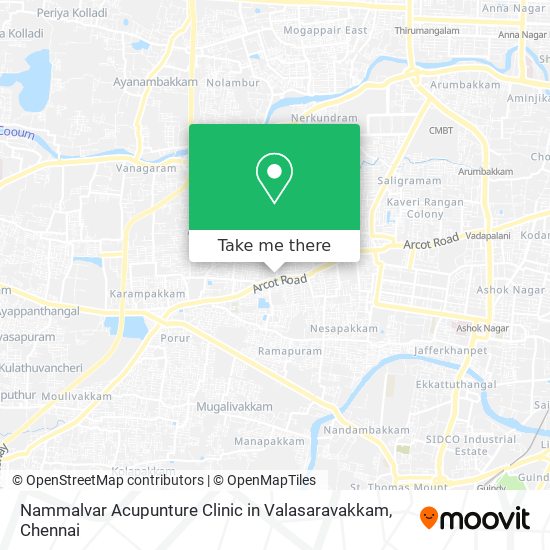 Nammalvar Acupunture Clinic in Valasaravakkam map