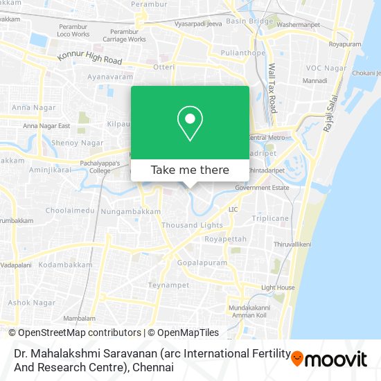 Dr. Mahalakshmi Saravanan (arc International Fertility And Research Centre) map