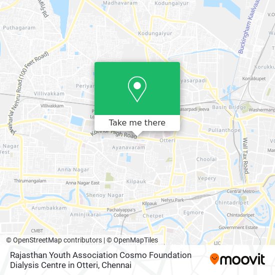 Rajasthan Youth Association Cosmo Foundation Dialysis Centre in Otteri map