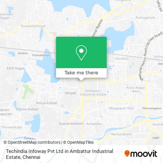 Techindia Infoway Pvt Ltd in Ambattur Industrial Estate map