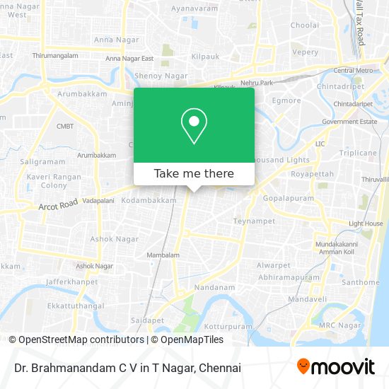 Dr. Brahmanandam C V in T Nagar map