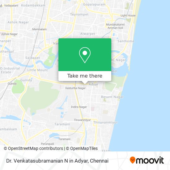 Dr. Venkatasubramanian N in Adyar map