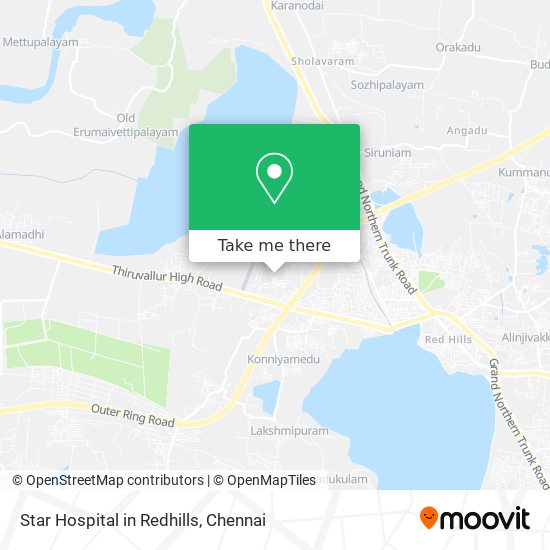 Star Hospital in Redhills map