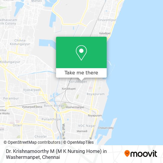 Dr. Krishnamoorthy M (M K Nursing Home) in Washermanpet map