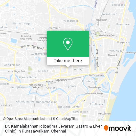 Dr. Kamalakannan R (padma Jeyaram Gastro & Liver Clinic) in Purasawalkam map