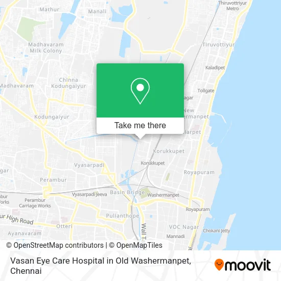 Vasan Eye Care Hospital in Old Washermanpet map