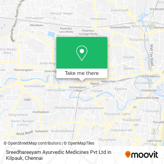 Sreedhareeyam Ayurvedic Medicines Pvt Ltd in Kilpauk map