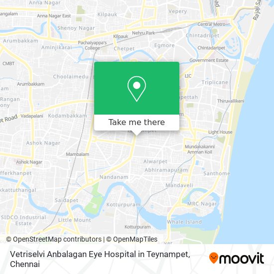 Vetriselvi Anbalagan Eye Hospital in Teynampet map