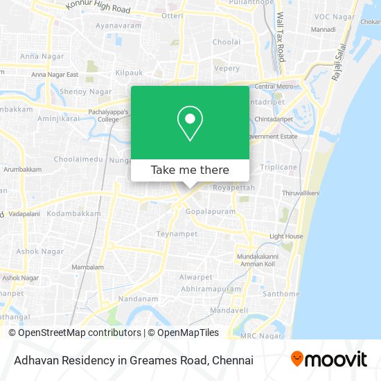 Adhavan Residency in Greames Road map