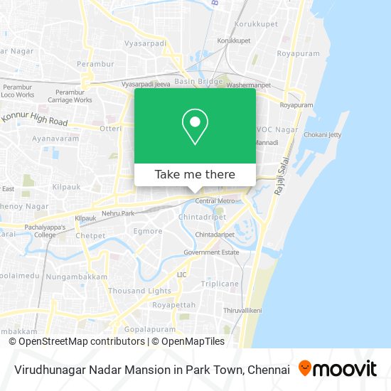 Virudhunagar Nadar Mansion in Park Town map