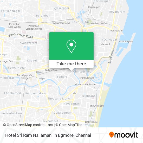 Hotel Sri Ram Nallamani in Egmore map