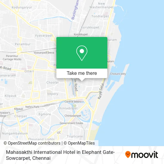 Mahasakthi International Hotel in Elephant Gate- Sowcarpet map