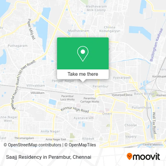 Saajj Residency in Perambur map
