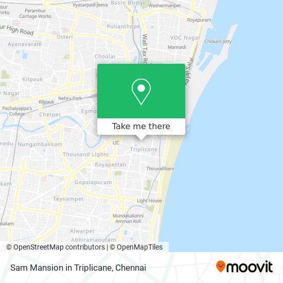 Sam Mansion in Triplicane map