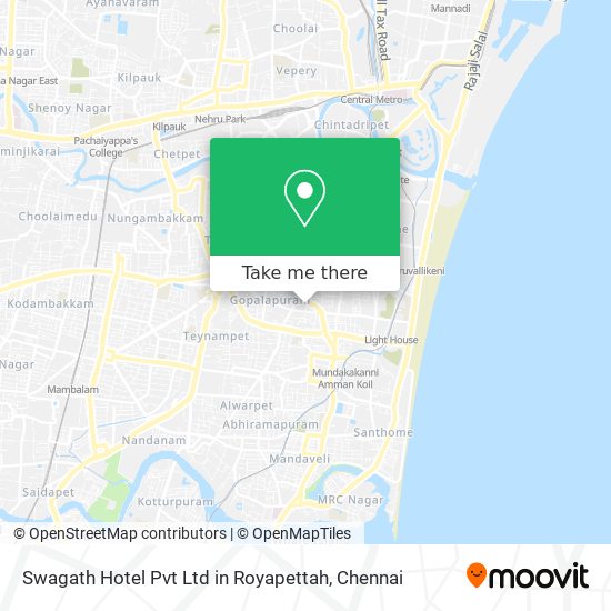 Swagath Hotel Pvt Ltd in Royapettah map