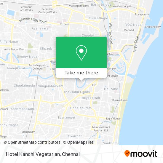 Hotel Kanchi Vegetarian map