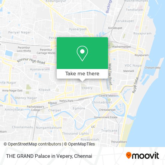 THE GRAND Palace in Vepery map