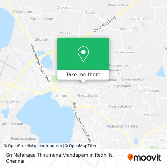 Sri Natarajaa Thirumana Mandapam in Redhills map