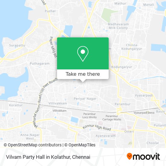 Vilvam Party Hall in Kolathur map