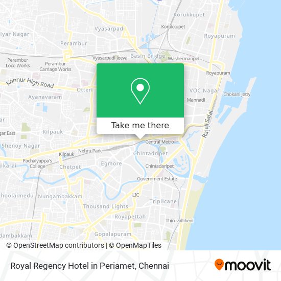 Royal Regency Hotel in Periamet map
