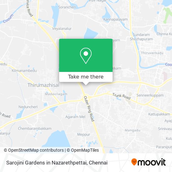 Sarojini Gardens in Nazarethpettai map