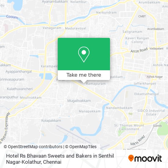 Hotel Rs Bhavaan Sweets and Bakers in Senthil Nagar-Kolathur map