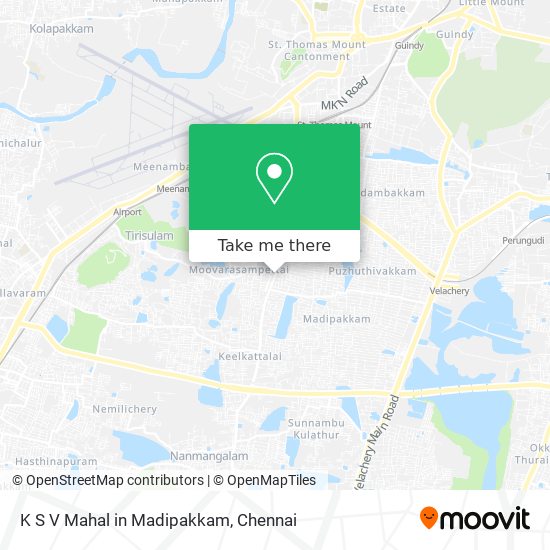 K S V Mahal in Madipakkam map