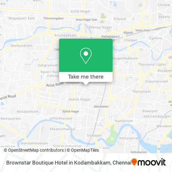 Brownstar Boutique Hotel in Kodambakkam map