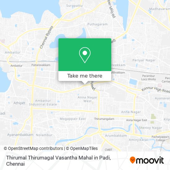 Thirumal Thirumagal Vasantha Mahal in Padi map