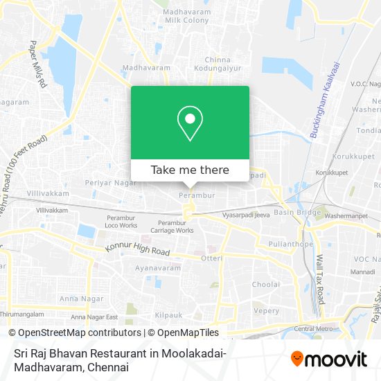 Sri Raj Bhavan Restaurant in Moolakadai-Madhavaram map