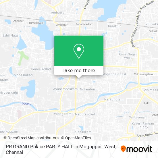 PR GRAND Palace PARTY HALL in Mogappair West map