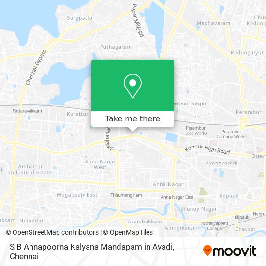 S B Annapoorna Kalyana Mandapam in Avadi map