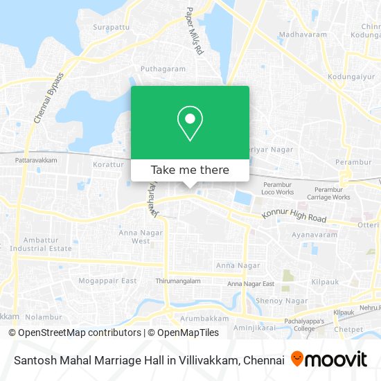 Santosh Mahal Marriage Hall in Villivakkam map