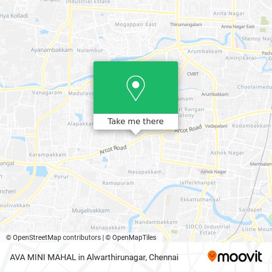 AVA MINI MAHAL in Alwarthirunagar map