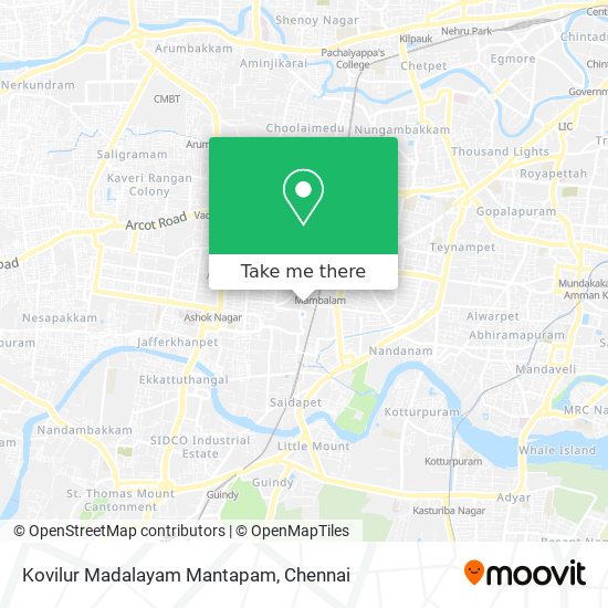 Kovilur Madalayam Mantapam map