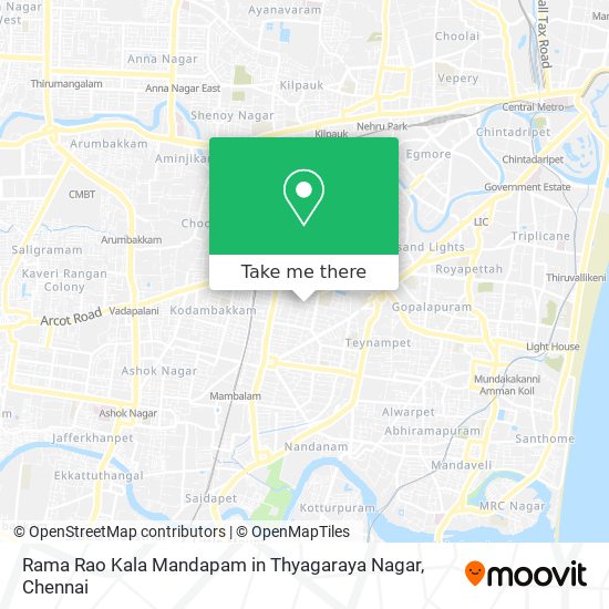 Rama Rao Kala Mandapam in Thyagaraya Nagar map