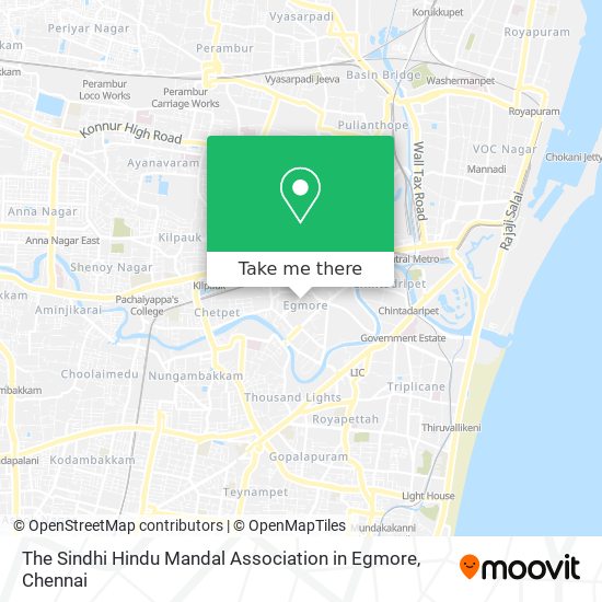 The Sindhi Hindu Mandal Association in Egmore map