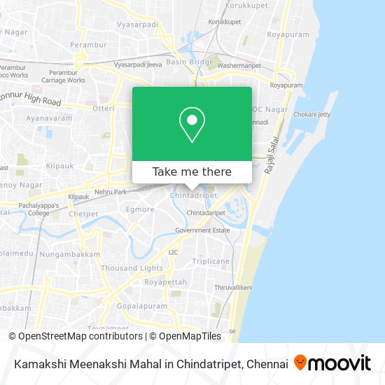 Kamakshi Meenakshi Mahal in Chindatripet map