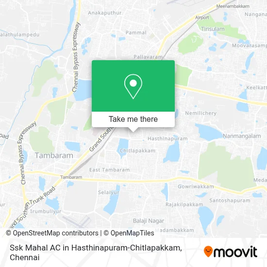 Ssk Mahal AC in Hasthinapuram-Chitlapakkam map