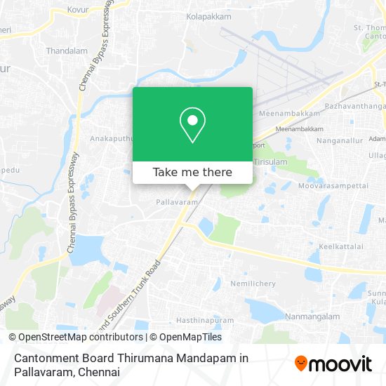 Cantonment Board Thirumana Mandapam in Pallavaram map