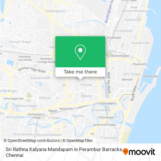 Sri Rathna Kalyana Mandapam in Perambur Barracks map