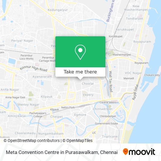 Meta Convention Centre in Purasawalkam map