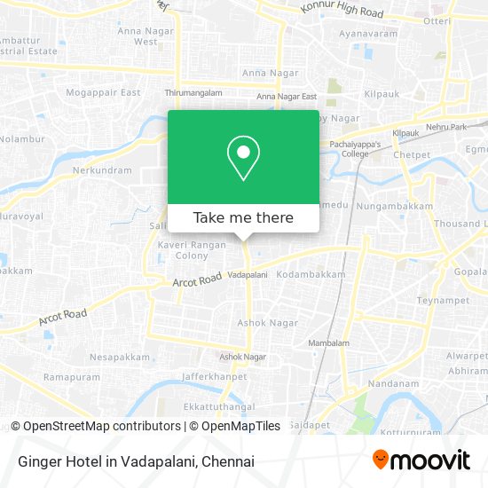 Ginger Hotel in Vadapalani map