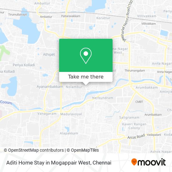 Aditi Home Stay in Mogappair West map