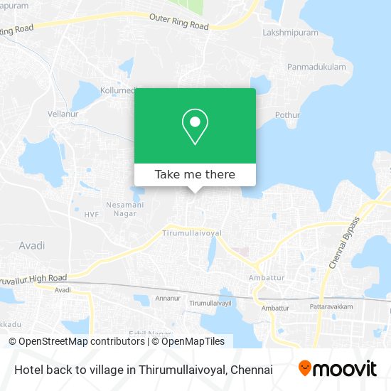 Hotel back to village in Thirumullaivoyal map