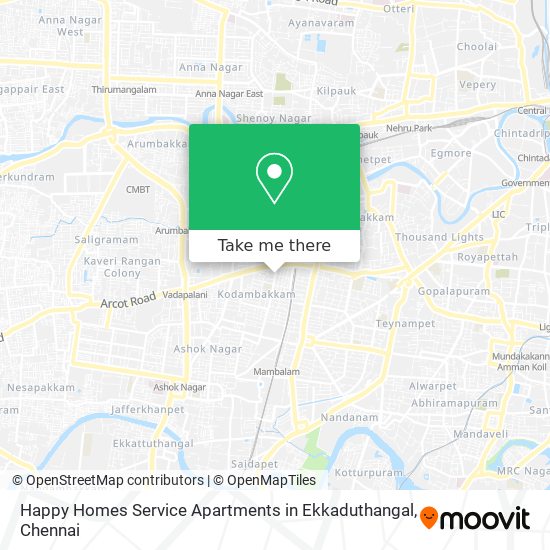 Happy Homes Service Apartments in Ekkaduthangal map