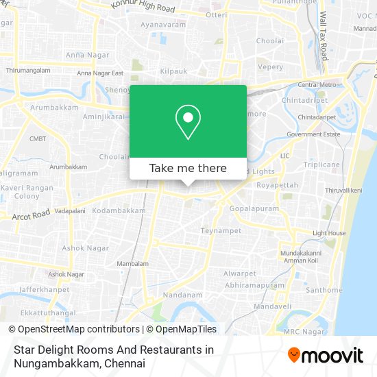 Star Delight Rooms And Restaurants in Nungambakkam map