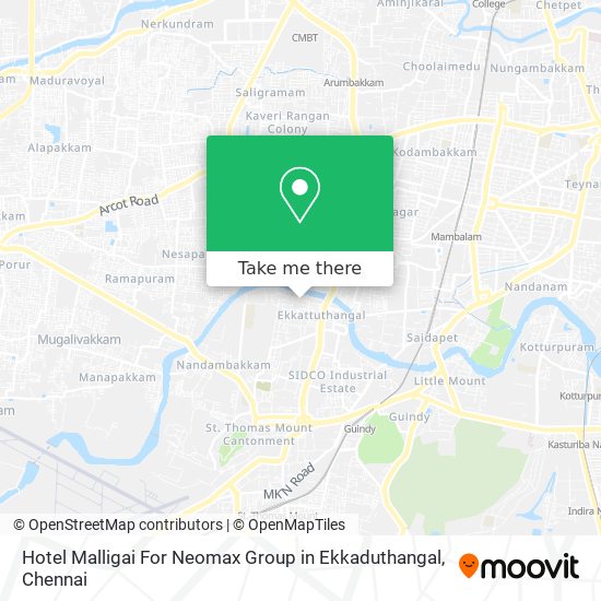 Hotel Malligai For Neomax Group in Ekkaduthangal map
