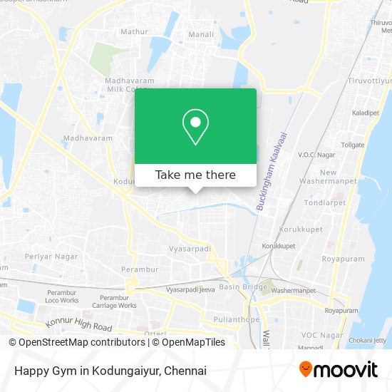 Happy Gym in Kodungaiyur map